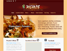 Tablet Screenshot of picantesrestaurant.com